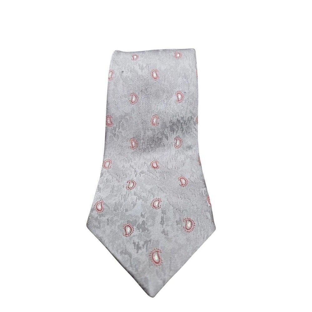 Halston III Gray/Maroon Polyester/Silk Tie 59 x 4"